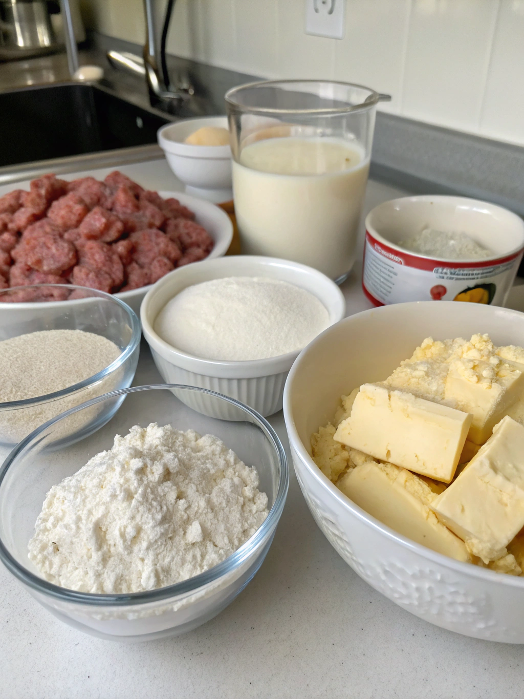 Fluffy biscuits topped with creamy sausage gravy