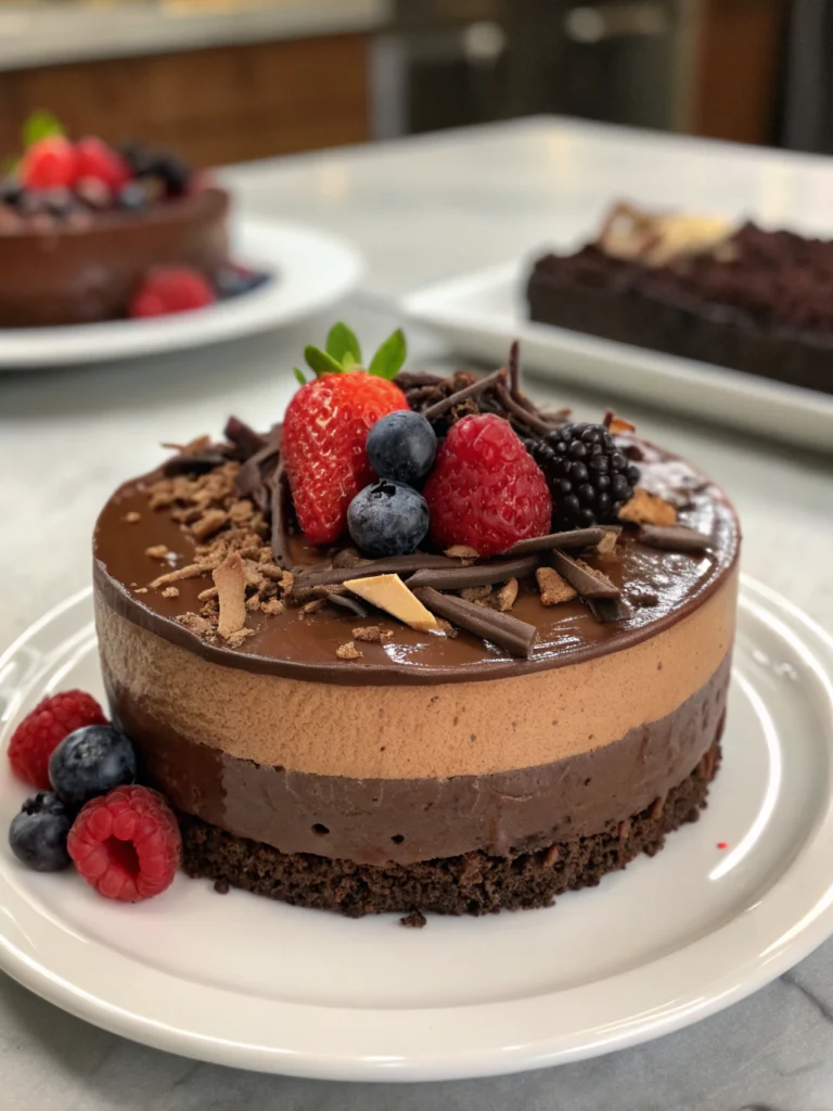 Triple Chocolate Mousse Cake