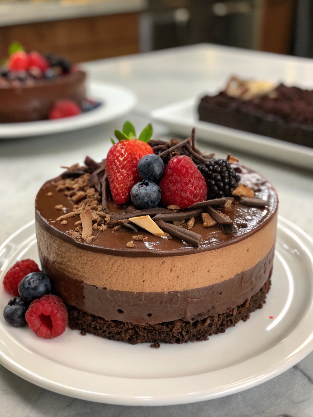 Triple Chocolate Mousse Cake
