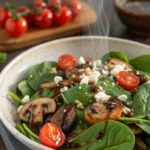 Warm Spinach and Mushroom Salad