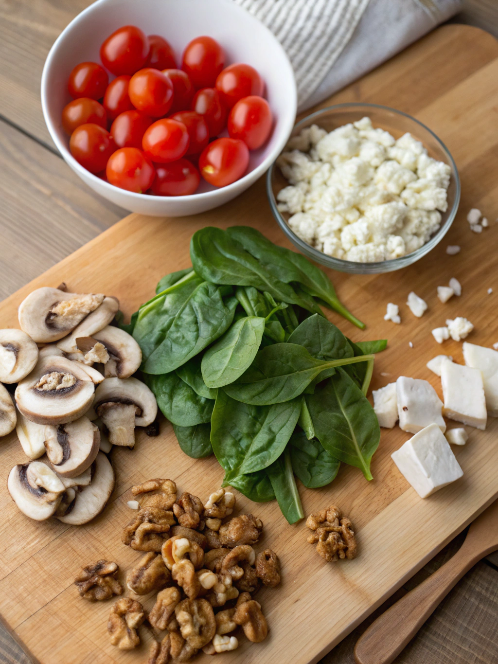 Warm Spinach and Mushroom Salad