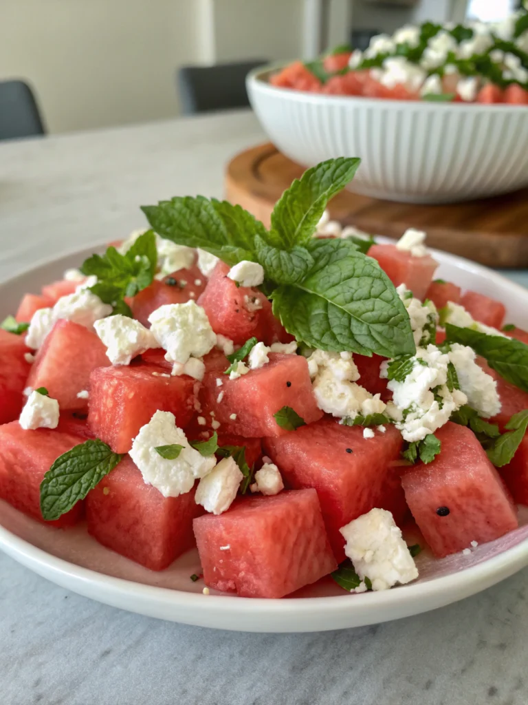 Watermelon Feta Mint Salad