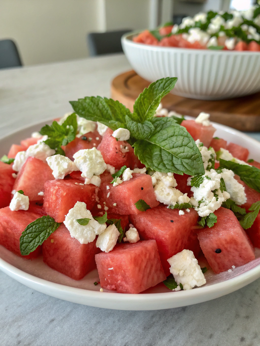 Watermelon Feta Mint Salad